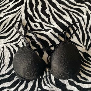 Maiden form lace black underwire bra size 32 D sexy lingerie underwear
